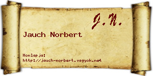 Jauch Norbert névjegykártya